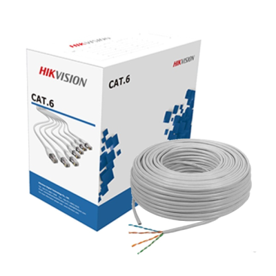 Hikvision DS-1LN6UE-W 4-Pair UTP CAT-6 Cable Pure Copper 24awg FR PVC 305M (1000Feet) Box